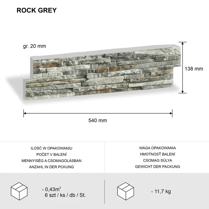 Kamień betonowy Rock Grey