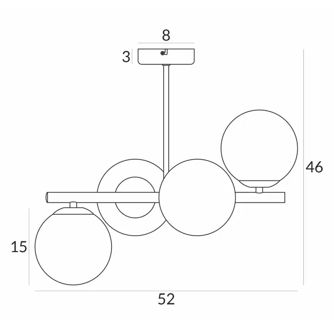Lampa Ceres 2885/Z-A-4 złoty PL4