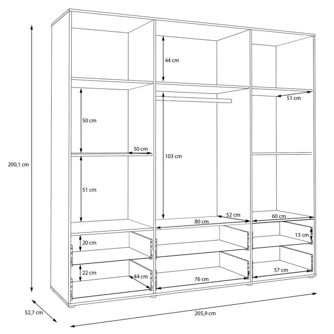 Szafa Mokkaro  Moks846-M802  2d2lud6sz Piaskowy/Dąb Mauvella