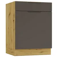 Szafka Kuchenna Cosmo Isabel D60s/1 P/L Mocca Grey/Dąb Artisan