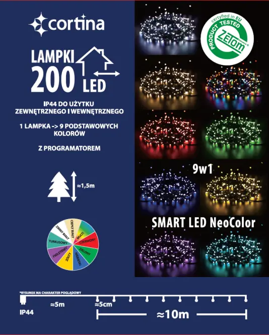 Lampki LED 200l zew. Z program i multifunction 39/25/le