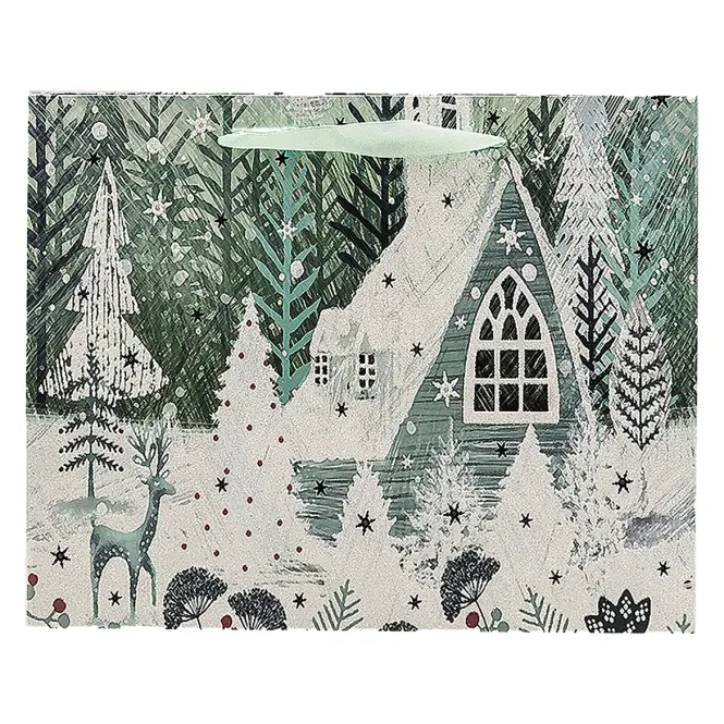 Torebka na prezent 32x26x12cm brokat mix 39706
