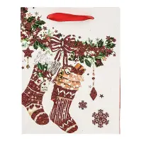 Torebka na prezent 40x30x12cm brokat mix 39711