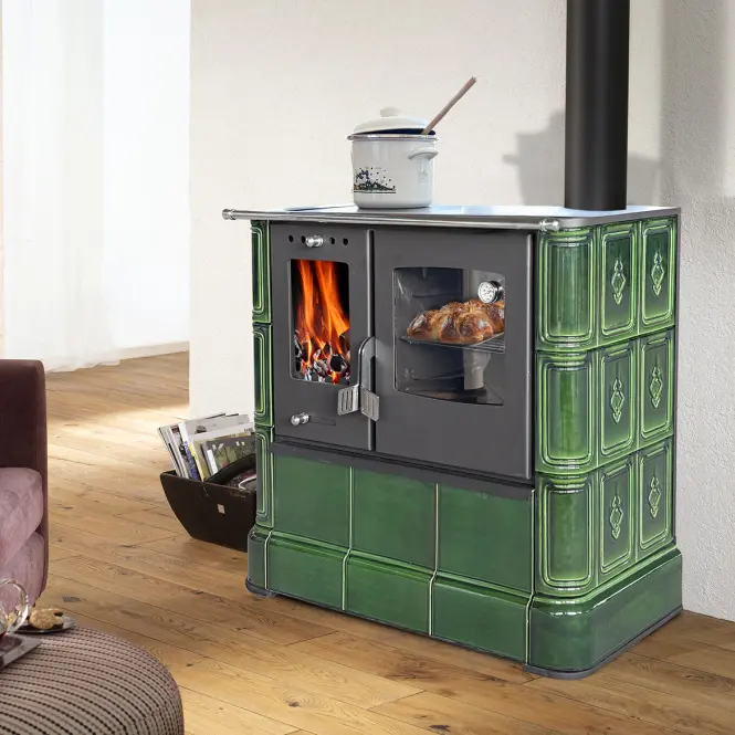 Piec stalowo kaflowy Steyr Sparherd Glassgreen