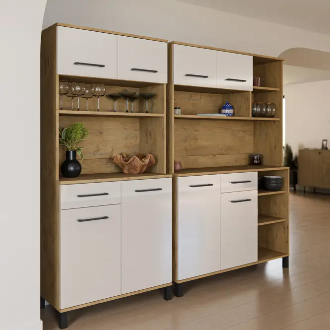 Buffet Linda Biały/Dąb Lancelot 80 (VIGO)