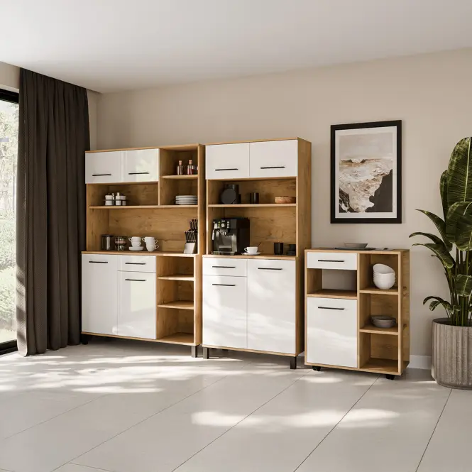 Buffet Linda Biały/Dąb Lancelot 80 (VIGO)