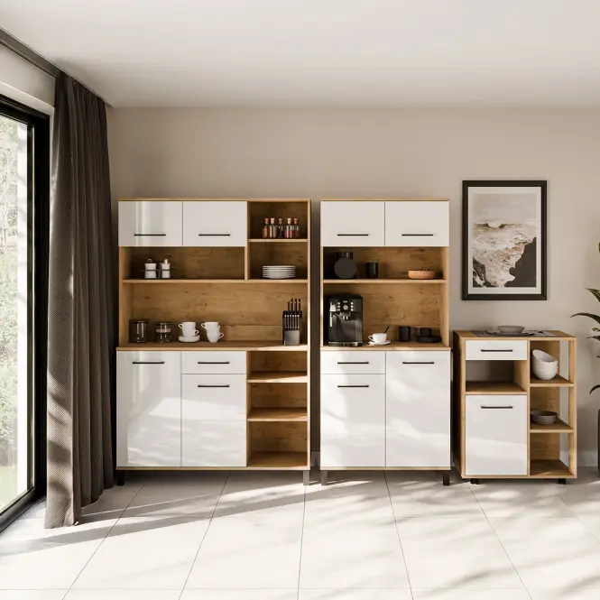 Buffet Linda Biały/Dąb Lancelot 80 (VIGO)