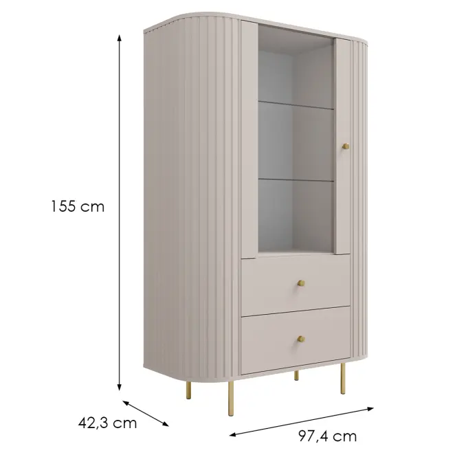 Witryna Ovalio 112  1f 2s Beż Piaskowy,5
