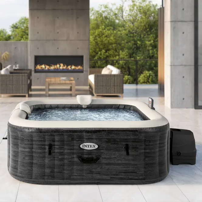 Jacuzzi ogrodowe z hydromasażem SPA 1.96x0.71m Greystone square 28452NP