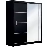 Szafa Vista 150 cm czarny/lustro