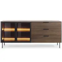 Komoda Lumi C 181 2d3s + Led D.Dunin + Czarny