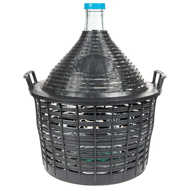 Balon do wina 20 l w koszu plastikowym