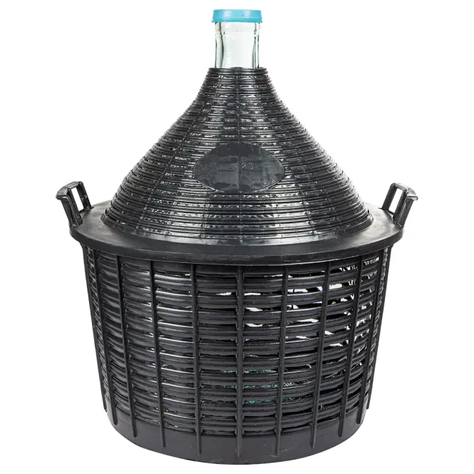 Balon do wina 25 l w koszu plastikowym