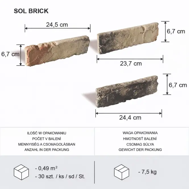 Kamień gipsowy Sol Brick op=0,49 m2