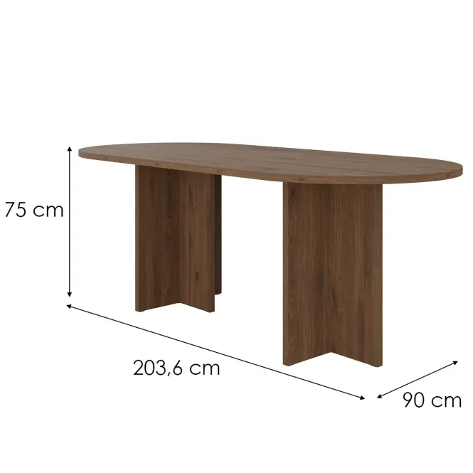 Stół Loen 204x90 Orzech Okapi