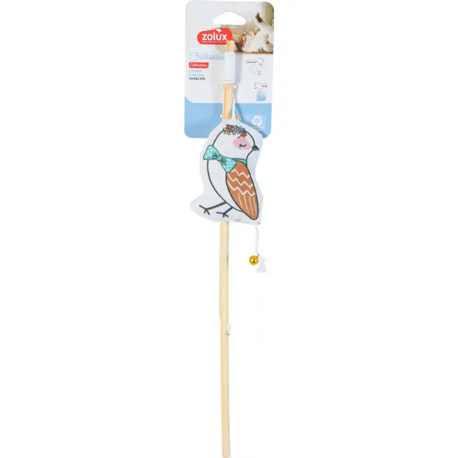 Zabawka dla kota wędka bambus w wianku Chatouille 48,8 cm