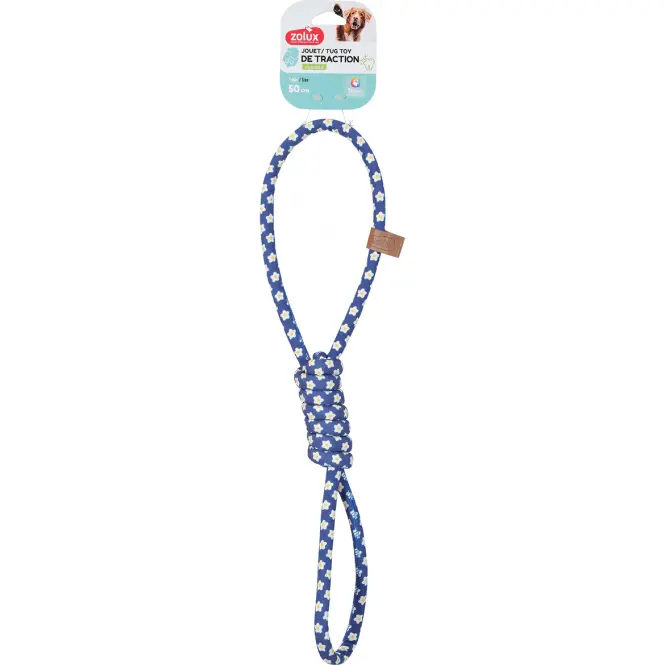 Zabawka dla psa szarpak pętelki sznur blue flower 50 cm