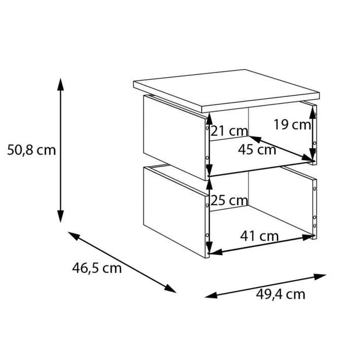 Szuflady 2 szt Moduklix Do Korpus 49,4 Biały,3