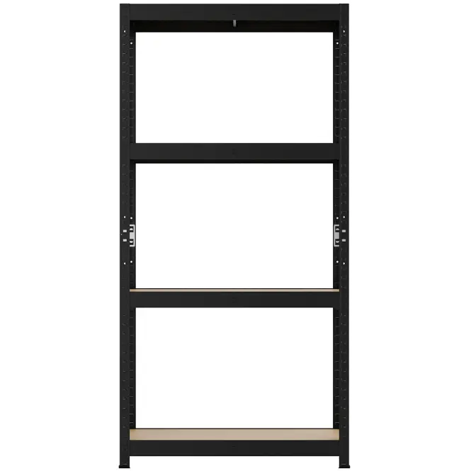 Regał metalowy magazynowy czarny 150x75x30 cm – 4 półki/50kg