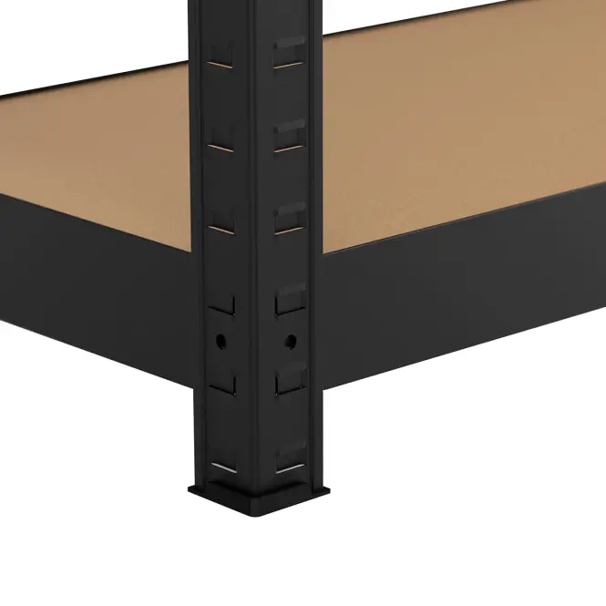 Regał metalowy magazynowy czarny 150x75x30 cm – 4 półki/50kg