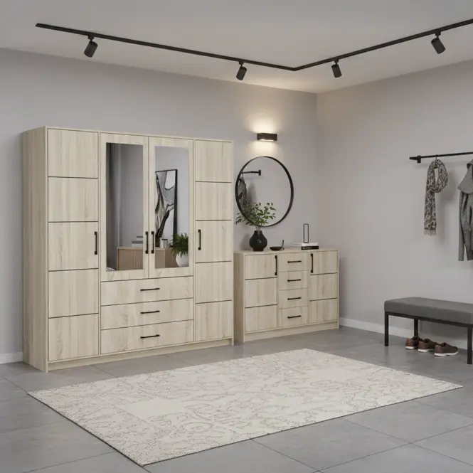 Zestaw szafa Belluno 200 sonoma + komoda Belluno 150