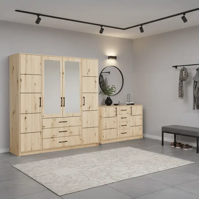 Zestaw szafa Belluno 200 artisan + komoda Belluno 150
