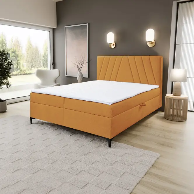 Łóżko kontynentalne Capri 160x200 z topperem Whisper 9