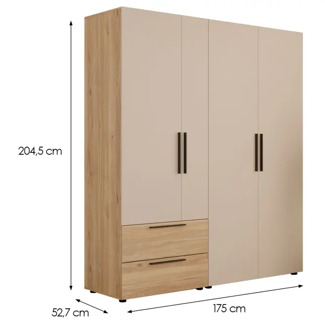Szafa Moduklix Set 13 beż piaskowy/Dąb Mauvella,2