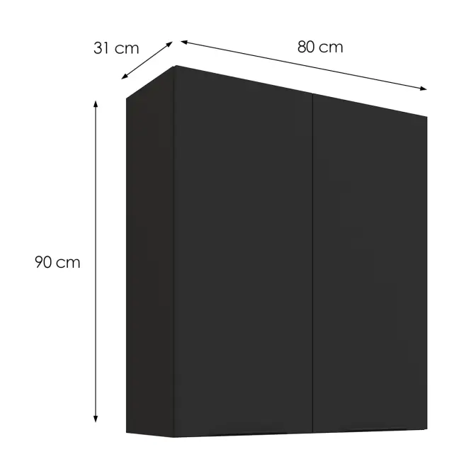 Szafka kuchenna Aria-BL/BL anti fingerprint 80G-90 2F