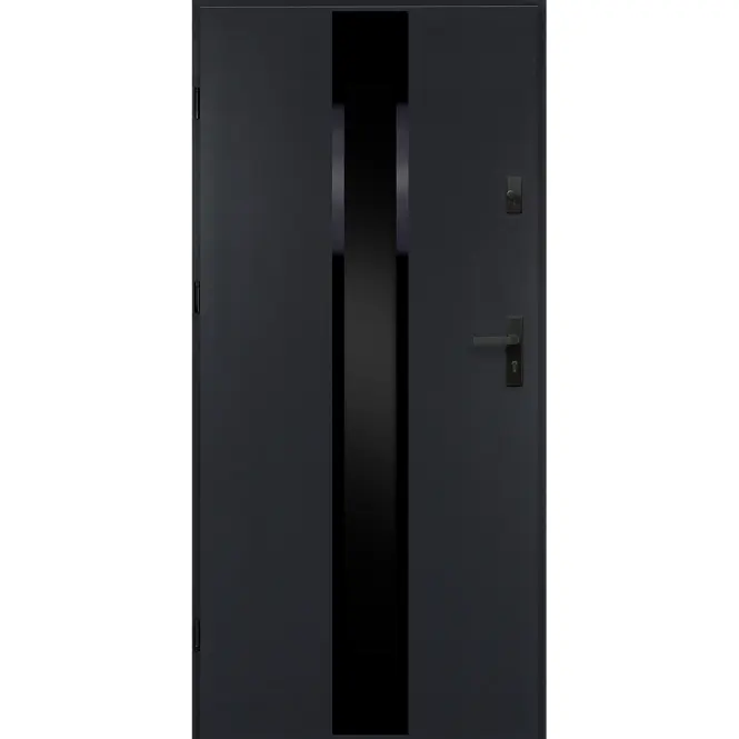 Drzwi wejściowe Neptun 90 L antracyt czarny inox/grafitowy