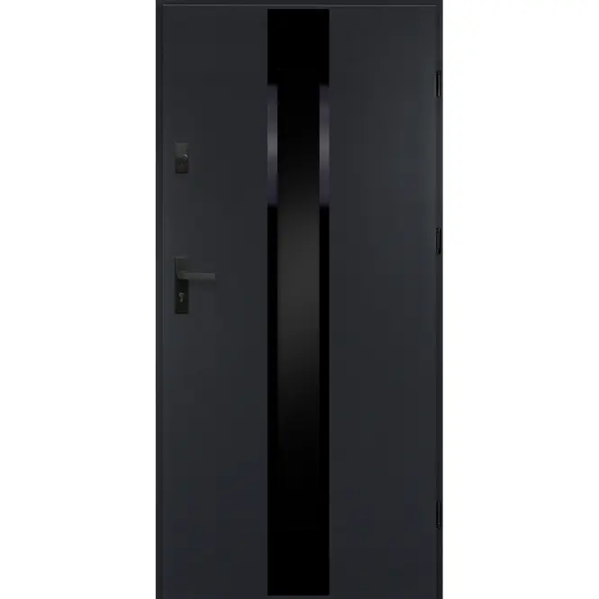 Drzwi wejściowe Neptun 90 P antracyt czarny inox/grafitowy