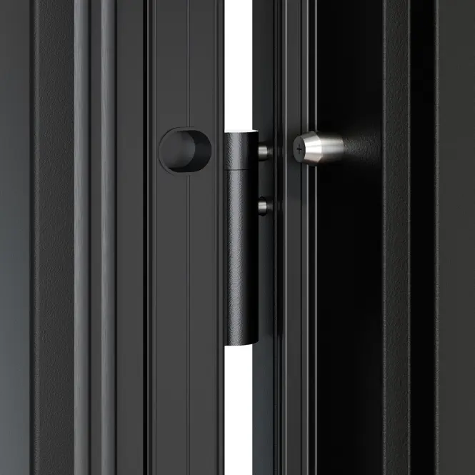 Drzwi wejściowe Neptun 90 P antracyt czarny inox/grafitowy