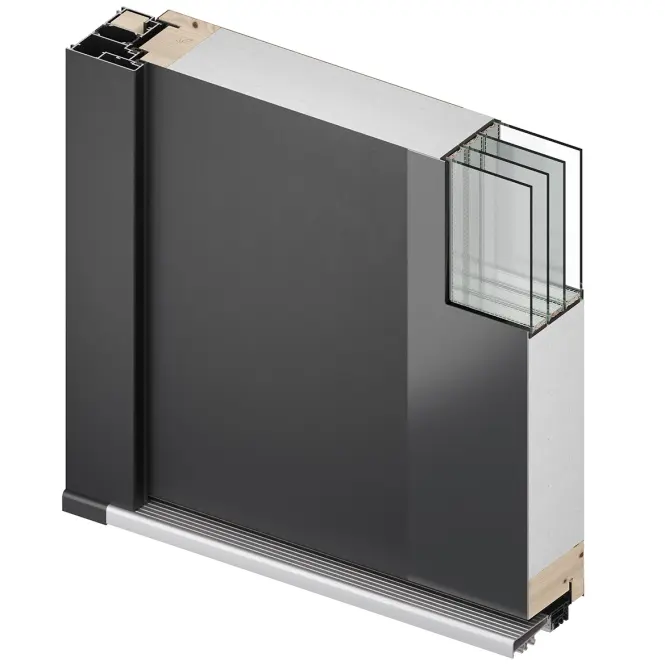 Drzwi wejściowe Neptun 90 P antracyt czarny inox/grafitowy