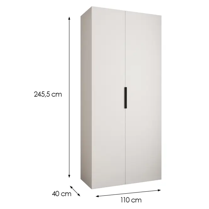 Szafa Como 4-110 (40) biały/czarny,2
