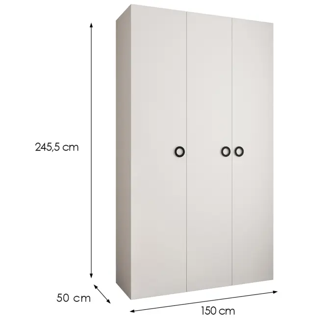 Szafa Como 1-150 (50) biały/czarny,2