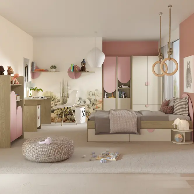 Regał Lexi 3lcremona/Macadamia/Róż,7