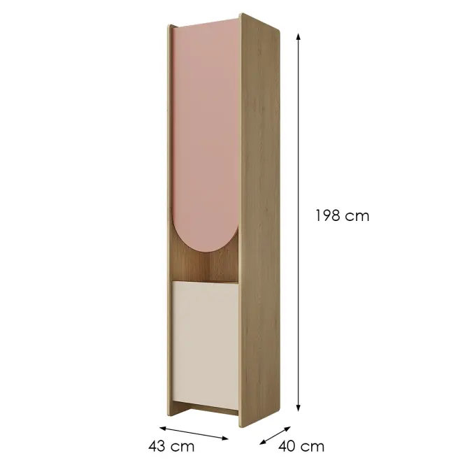 Regał Lexi 4l Cremona/Macadamia/Róż,2