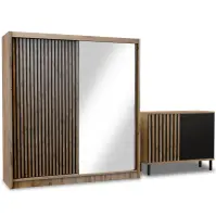Zestaw Szafa London Wotan Lustro 203  + Komoda D2