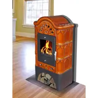 Piec stalowo-kaflowy Bergento II goldbrown 6 kW