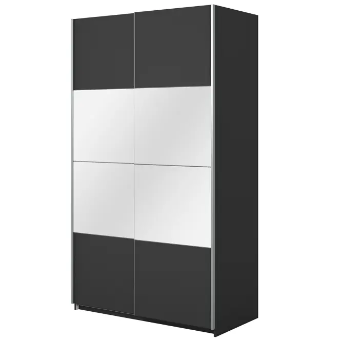 Szafa 120cm Beta 54  Czarny/Lustra