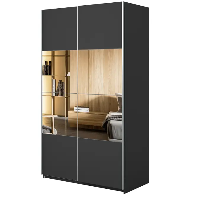 Szafa 120cm Beta 54  Czarny/Lustra