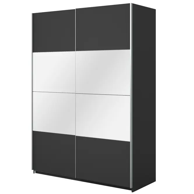 Szafa 150cm Beta 55  Czarny/Lustra