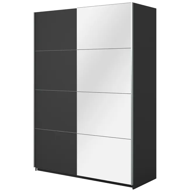 Szafa 150cm Beta 55  Czarny/Lustra