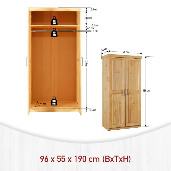 Szafa 30500303 Leon 2d Sosna Natural