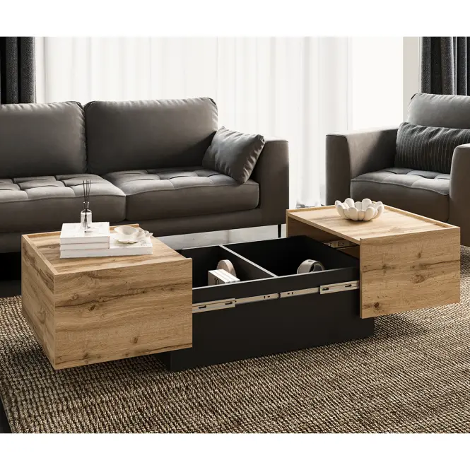Stolik Kawowy Eko 96  Dąb Wotan/Czarny Onyx