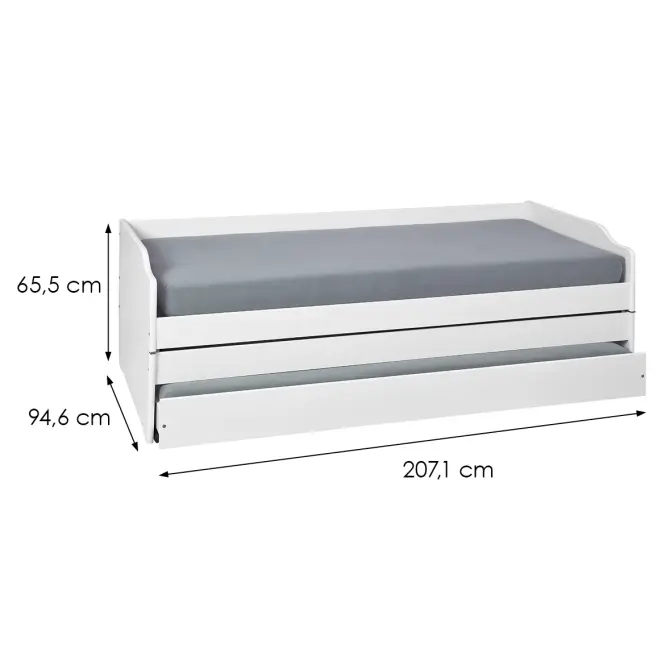 Łóżko 20900257 Lotar 90x200 Biały