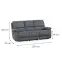 Sofa Aruba 3S+2REC szara z funkcją relax,5