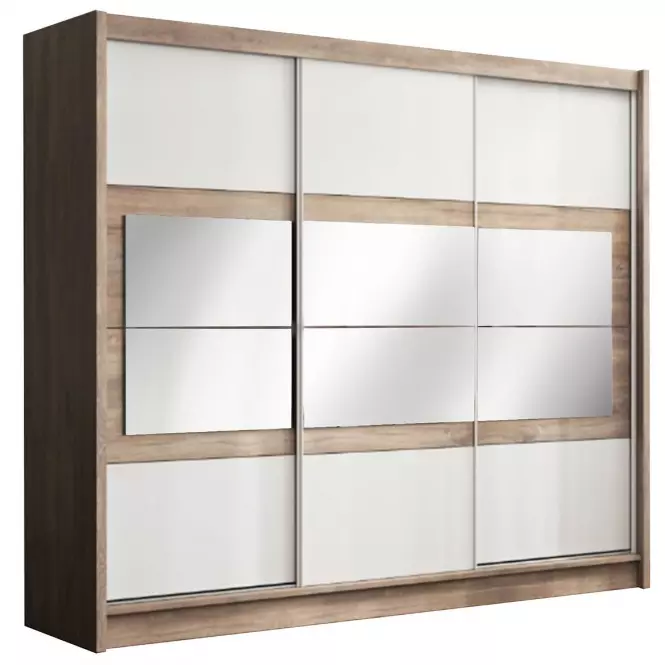 Szafa Salwador 250 cm country grey/biały