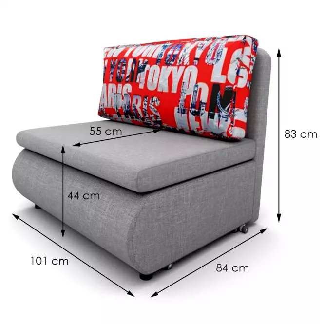 Sofa Kubuś Sawana 21+ Tokio Red