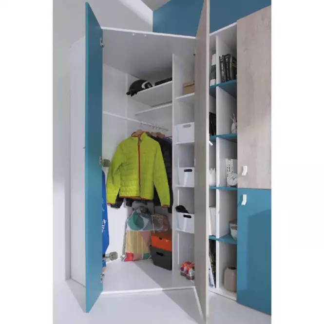 Szafa Planet PL2 L/P 90 cm biały/dąb/morski